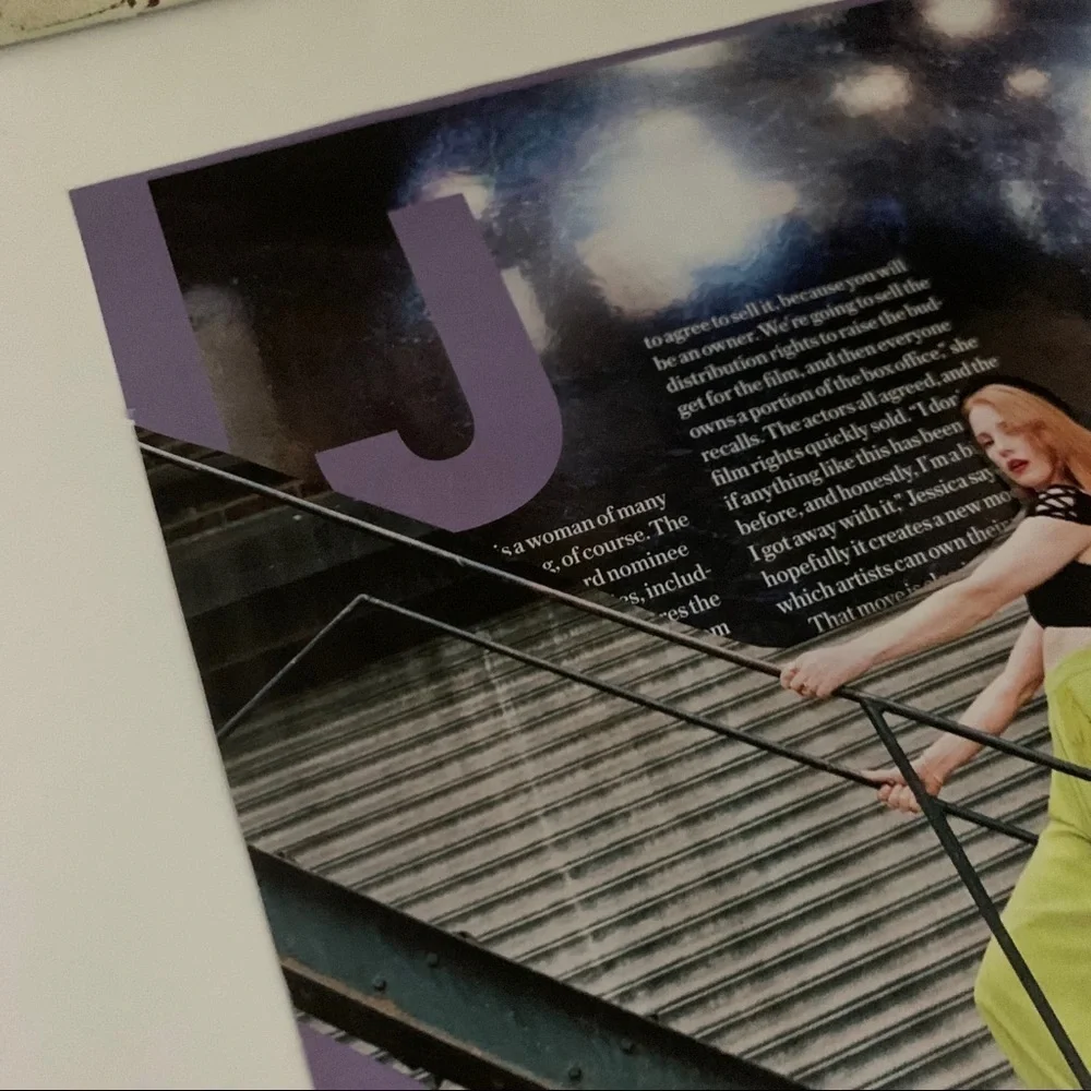 Jessica Chastain Lime Pants Editorial Collage Wall Art Bold Modern Fashion Print